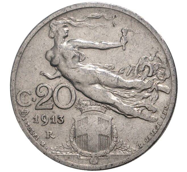 Монета 20 чентезимо 1913 года Италия (Артикул M2-35311)