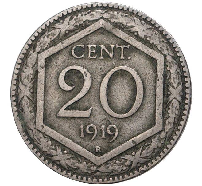 Монета 20 чентезимо 1919 года Италия (Артикул M2-1672)