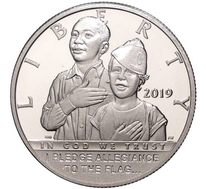 Монета 1/2 доллара (50 центов) 2019 года S США «100 лет американскому легиону» (Артикул M2-49122)