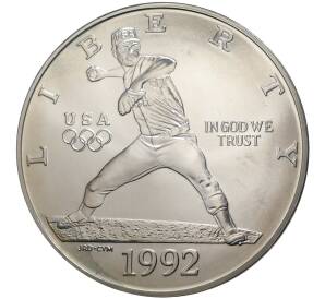1 доллар 1992 года D США «XXV летние Олимпийские Игры 1992 в Барселоне — Бейсбол»