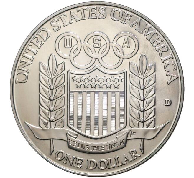 Монета 1 доллар 1992 года D США «XXV летние Олимпийские Игры 1992 в Барселоне — Бейсбол» (Артикул M2-49149)