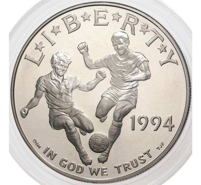 Монета 1 доллар 1994 года S США «Чемпионат мира по футболу 1994 в США» (Артикул M2-49150)
