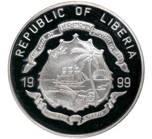 5 долларов 1999 года Либерия «XXVII летние Олимпийские игры 2000 в Сиднее»