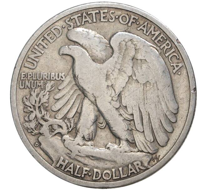 Монета 1/2 доллара (50 центов) 1942 года D США (Артикул M2-49507)