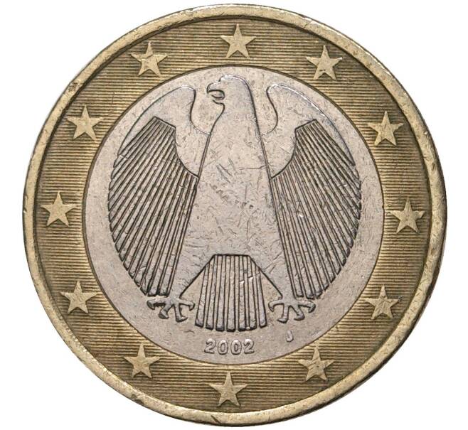 Монета 1 евро 2002 года J Германия (Артикул: M2-49903) — Фото №1