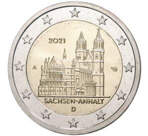 2 евро 2021 года A Германия «Федеральные земли Германии — Саксония-Анхальт (Магдебургский собор)»
