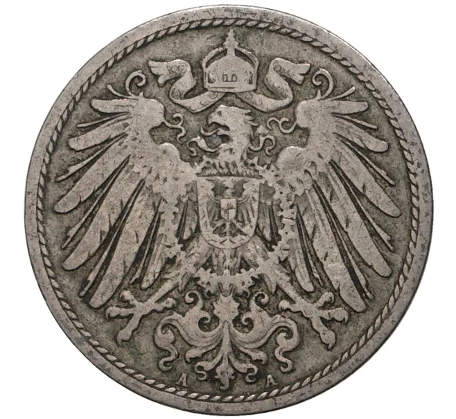 Монета 10 пфеннигов 1900 года А Германия (Артикул K27-3375)