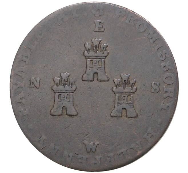 Монета Токен 1/2 пенни Великобритания — город Честер (Артикул K27-3499)