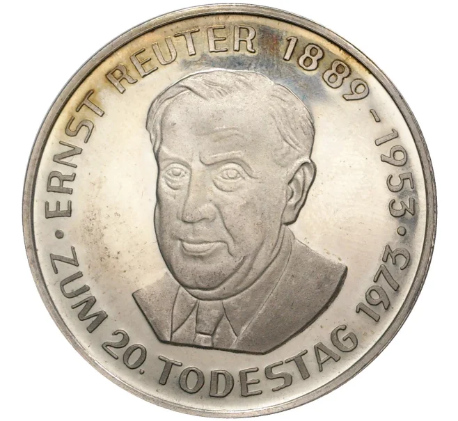 Медаль (жетон) 1973 года Германия «Эрнст Рейтер» (Артикул K27-3848)