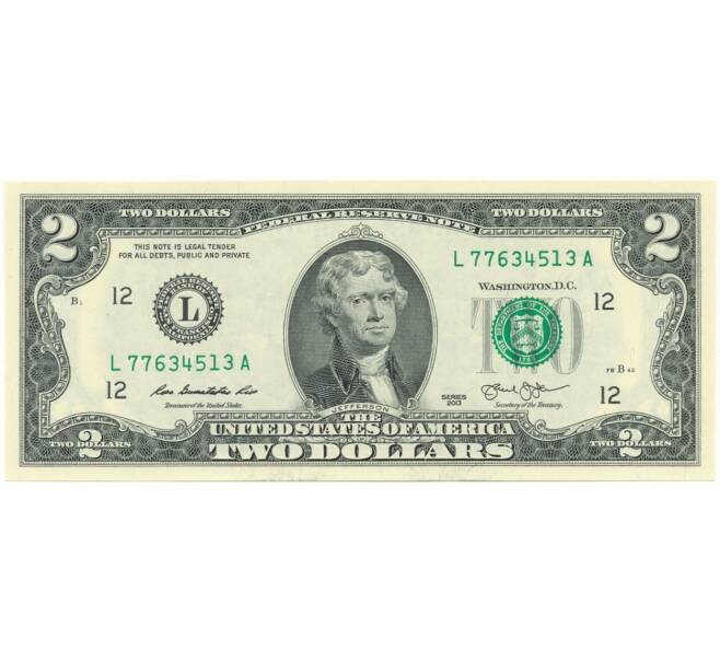 2 доллара 2013 года США (Артикул B2-6728)