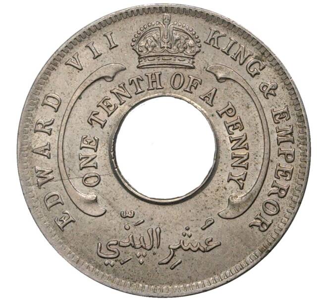 Монета 1/10 пенни 1908 года Британская Западная Африка (Артикул K27-3933)