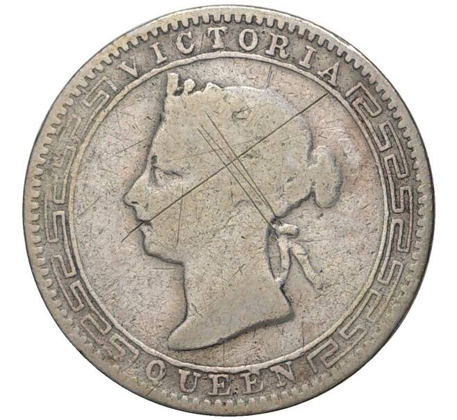 Монета 25 центов 1893 года Британский Цейлон (Артикул M2-50526)
