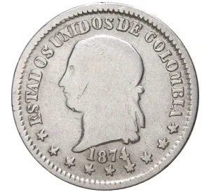 10 сентаво 1874 года Колумбия