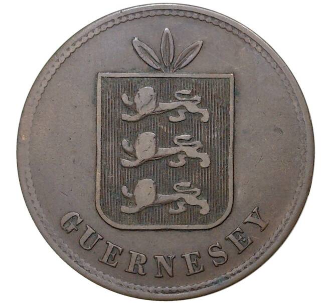 Монета 4 дубля 1874 года Гернси (Артикул K27-4387)