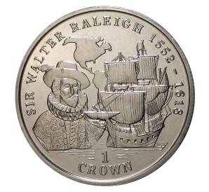 1 крона 1999 года Сэр Уолтер Рейли — Фото №1