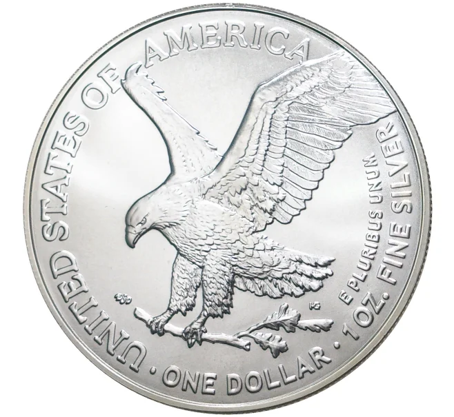 Монета 1 доллар 2021 года W США «Шагающая Свобода» (Орел с дубовой ветвью) (Артикул M2-50940)