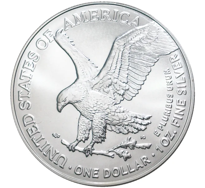 Монета 1 доллар 2021 года W США «Шагающая Свобода» (Орел с дубовой ветвью) (Артикул M2-50941)