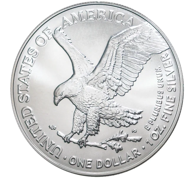 Монета 1 доллар 2021 года W США «Шагающая Свобода» (Орел с дубовой ветвью) (Артикул M2-50943)