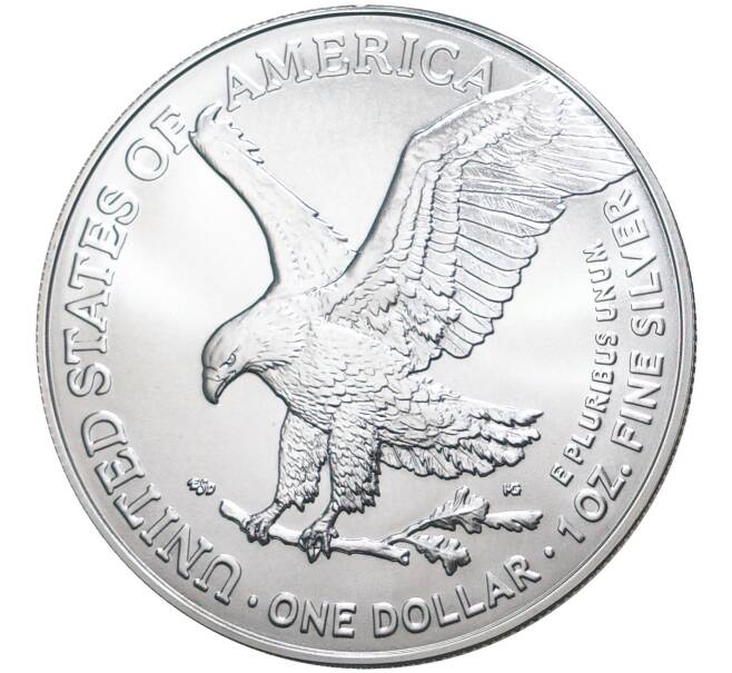 Монета 1 доллар 2021 года W США «Шагающая Свобода» (Орел с дубовой ветвью) (Артикул M2-50944)
