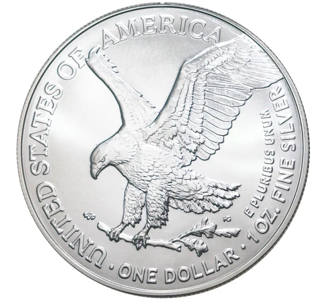 Монета 1 доллар 2021 года W США «Шагающая Свобода» (Орел с дубовой ветвью) (Артикул M2-50945)
