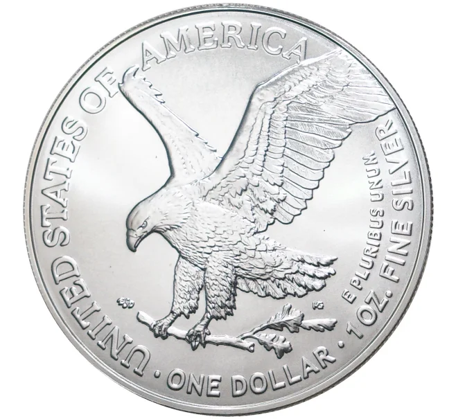 Монета 1 доллар 2021 года W США «Шагающая Свобода» (Орел с дубовой ветвью) (Артикул M2-50946)