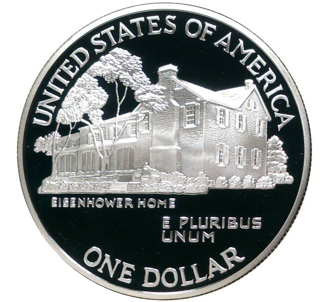 Монета 1 доллар 1990 года P США «100 лет со дня рождения Эйзенхауэра» (Артикул M2-51168)