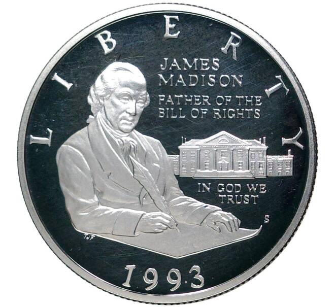 1/2 доллара 1993 года S США «Билль о правах — Джеймс Мэдисон» (Артикул M2-51181)