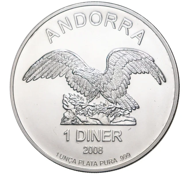 Монета 1 динер 2008 года Андорра «Герб Андорры» (Артикул M2-51184)