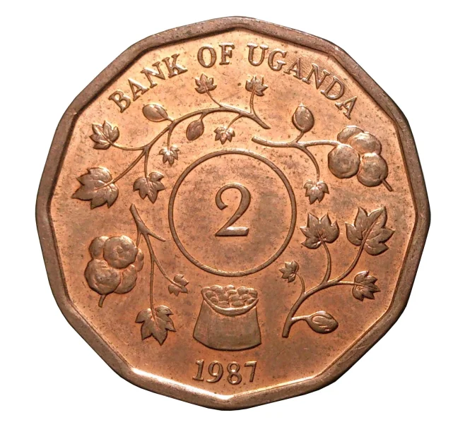 Монета 2 шиллинга 1987 года Уганда (Артикул M2-1301)