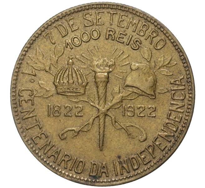 Монета 1000 рейс 1922 года Бразилия «100 лет независимости Бразилии» (Артикул M2-51567)