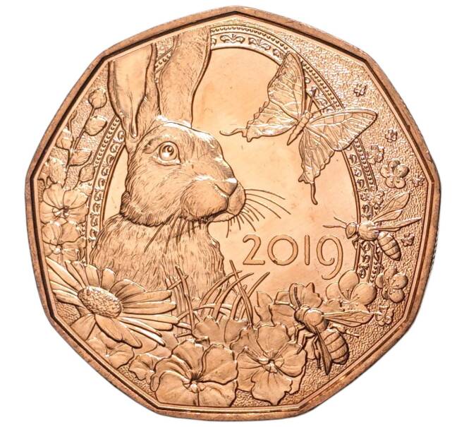 5 евро 2019 года Австрия «Пасхальный заяц» (Артикул M2-51576)