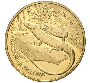 2 злотых 2009 года Польша «Всемирная природа — Зеленая ящерица» — Фото №1