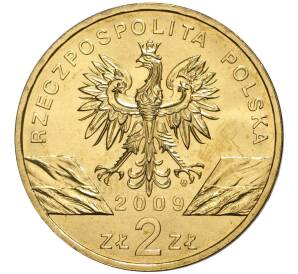 2 злотых 2009 года Польша «Всемирная природа — Зеленая ящерица» — Фото №2