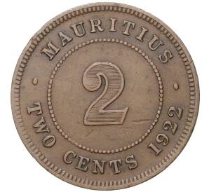 2 цента 1922 года Британский Маврикий