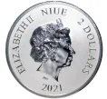 Монета 2 доллара 2021 года Ниуэ «Небесные животные — Черная черепаха» (Артикул M2-52062)