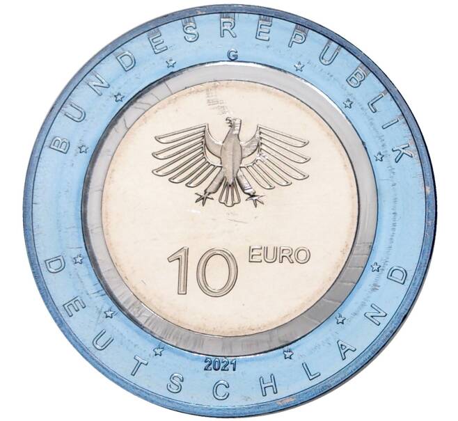 Монета 10 евро 2021 года G Германия «В движении — На воде» (Артикул M2-52106)