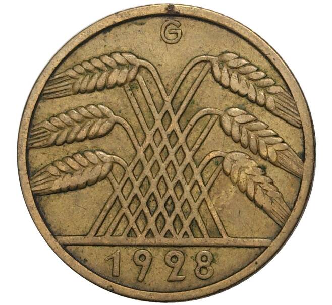 Монета 10 рейхспфеннигов 1928 года G Германия (Артикул M2-52175)