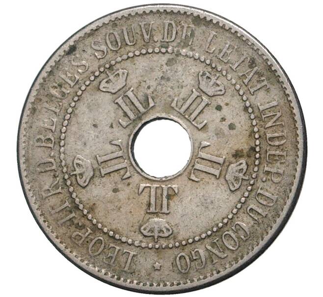 Монета 10 сантимов 1908 года Свободное государство Конго (Бельгийское Конго) (Артикул M2-52181)
