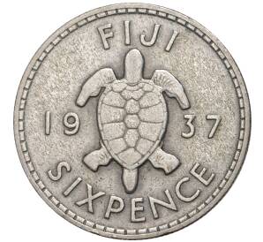 6 пенсов 1937 года Фиджи