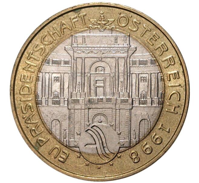 Монета 50 шиллингов 1998 года Австрия «Председательство Австрии в ЕС» (Артикул M2-52412)