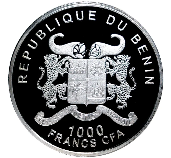Монета 1000 франков 2012 года Бенин «Чудеса Египта — религиозная жизнь египтян» (Артикул M2-52512)