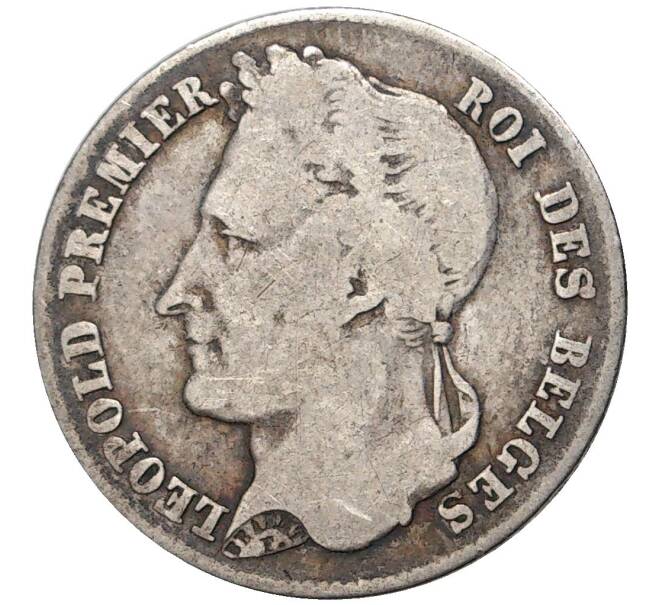 Монета 1/2 франка 1838 года Бельгия (Артикул K27-5281)