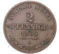 Монета 2 пфеннига 1869 года Саксония (Артикул M2-52797)
