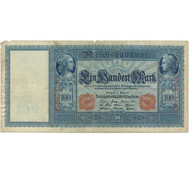 Банкнота 100 марок 1910 года Германия (Артикул B2-7631)