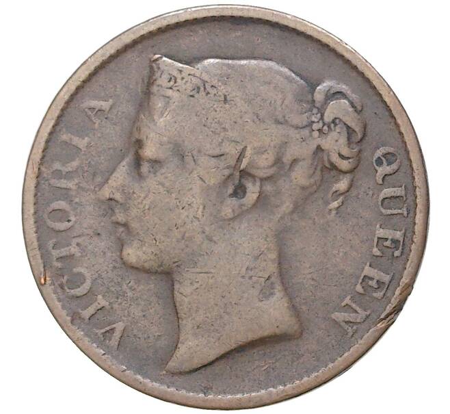 Монета 1/2 цента 1862 года Стрейтс Сетлментс (Артикул M2-52975)