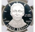 Монета 1 доллар 2009 года Р США «200 лет со дня рождения Луи Брайля» В слабе NGC (PF69 ULTRA CAMEO) (Артикул M2-53054)