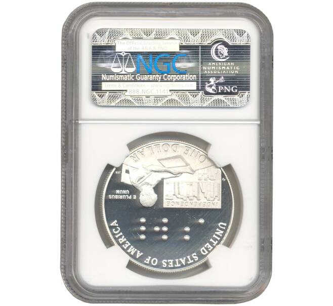 Монета 1 доллар 2009 года Р США «200 лет со дня рождения Луи Брайля» В слабе NGC (PF69 ULTRA CAMEO) (Артикул M2-53055)