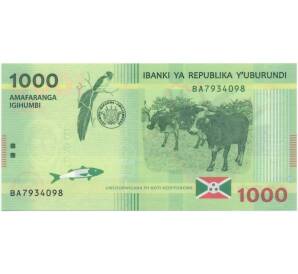 1000 франков 2015 года Бурунди — Фото №1
