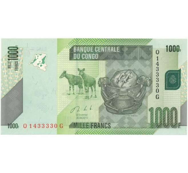 Банкнота 1000 франков 2013 года Конго (ДРК) (Артикул: B2-7827) — Фото №1