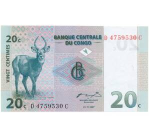 20 сантимов 1997 года Конго (ДРК) — Фото №1